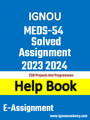 IGNOU MEDS-54 Solved Assignment 2023 2024